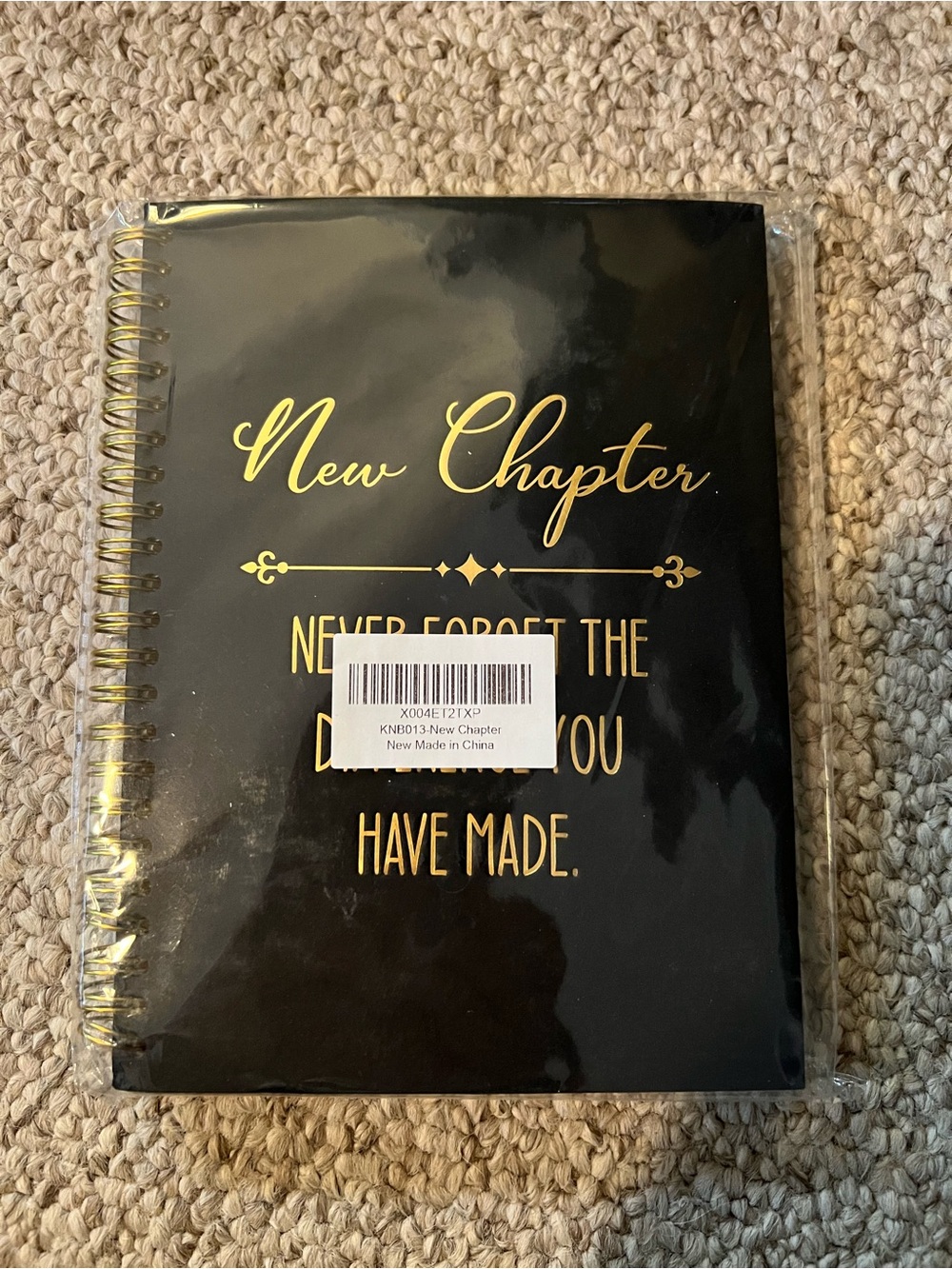 New Chapter Gold Script Spiral Notebook - Black & Gold